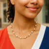 14K Yellow And White Gold Pearl Necklace