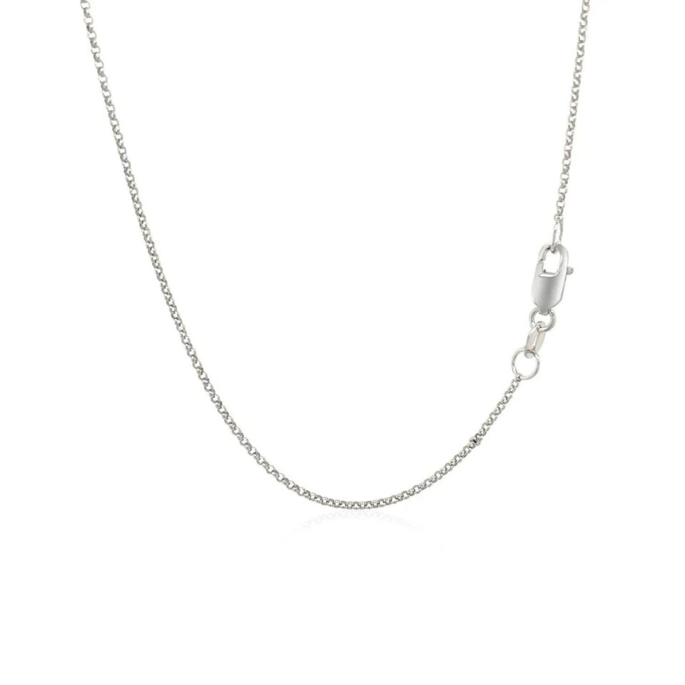 14K White Gold Rolo Chain