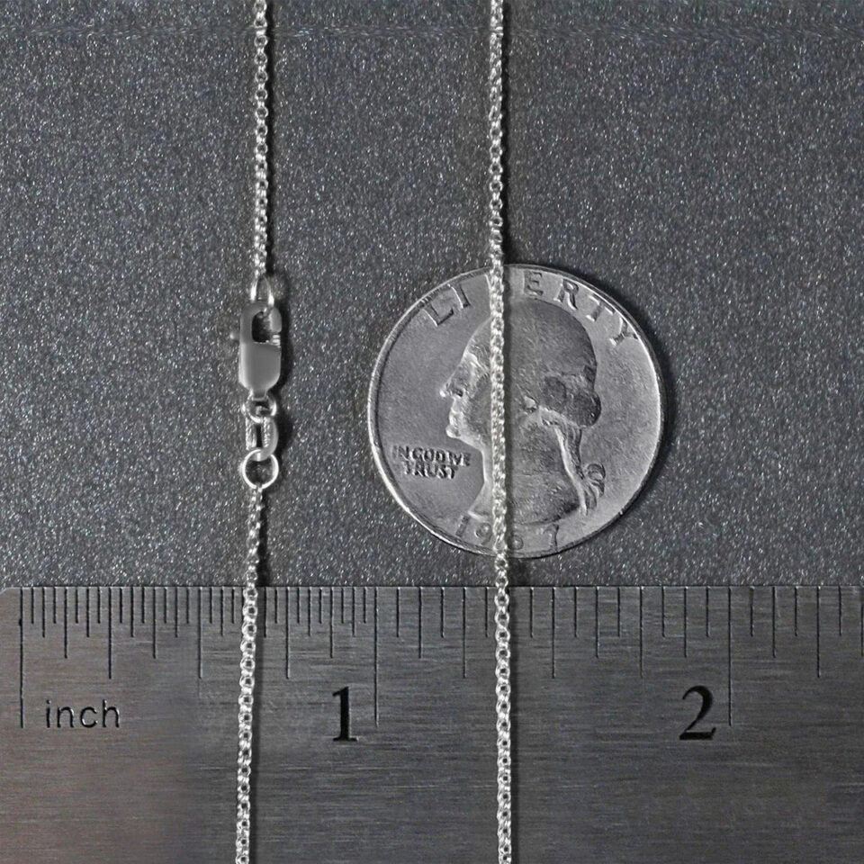 14K White Gold Rolo Chain
