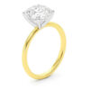3 ct tw lab-grown diamond solitaire cushion ring in solid 10K yellow gold, engagement ring, view 3