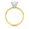 3 ct tw lab-grown diamond solitaire cushion ring in solid 10K yellow gold, engagement ring, view 4