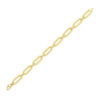 5.6 mm 7 1/4 inch bombay paperclip chain bracelet in solid 14K yellow gold, view 2