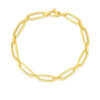 5.6 mm 7 1/4 inch bombay paperclip chain bracelet in solid 14K yellow gold