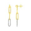 14K Yellow Gold Lab-Grown Diamond Dangle Paperclip Drop Earrings
