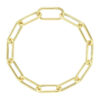 Paperclip round bracelet in solid 14K yellow gold