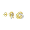 14K Two-Tone Gold Circle Earrings