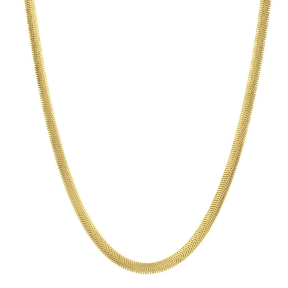 Sterling Silver, Gold Plated Snake Oval Chain