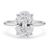 5 ct tw lab-grown diamond solitaire oval ring in solid 14K white gold, engagement ring