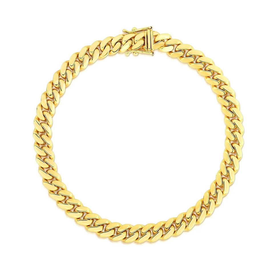 14K Yellow Gold Cuban Bracelet 7.10mm