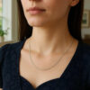 Cable round chain in solid 14K white gold, view 3
