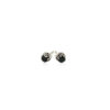 3 mm black faceted cubic zirconia stud earrings in solid 14K white gold, view 2