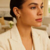 14K Yellow Gold Medium Tapered Hoop Earrings