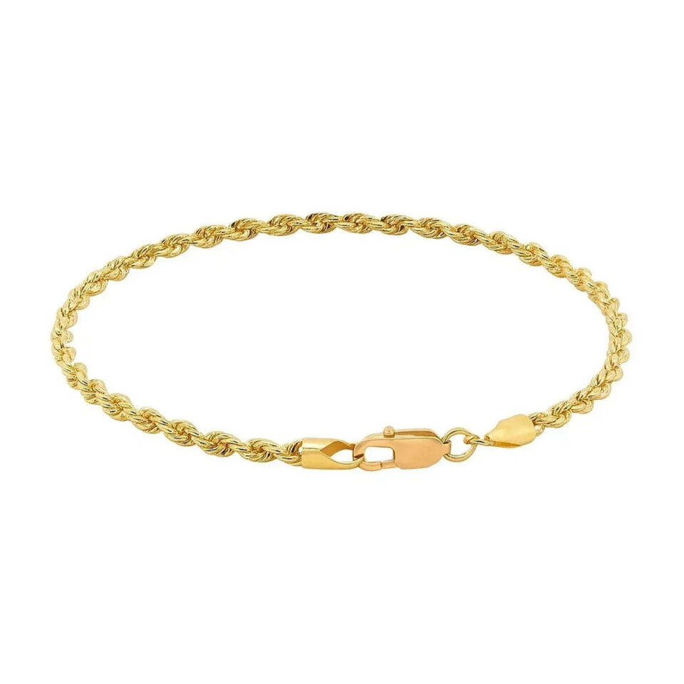 10K Yellow Gold Rope Bracelet 2.75mm
