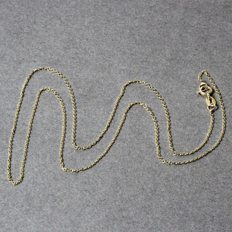 14K Yellow Gold Diamond-Cut Cable Link Chain, 0.87 mm