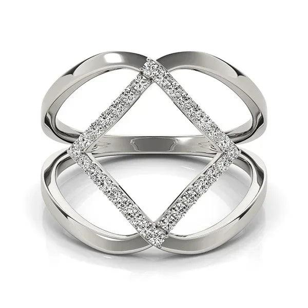 14K White Gold Lab-Grown Diamond Ring 1/5cttw