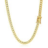 14K Yellow Gold Semi Solid Miami Cuban Chain, 4.5 mm