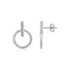 14K White Gold Textured Circle Earrings