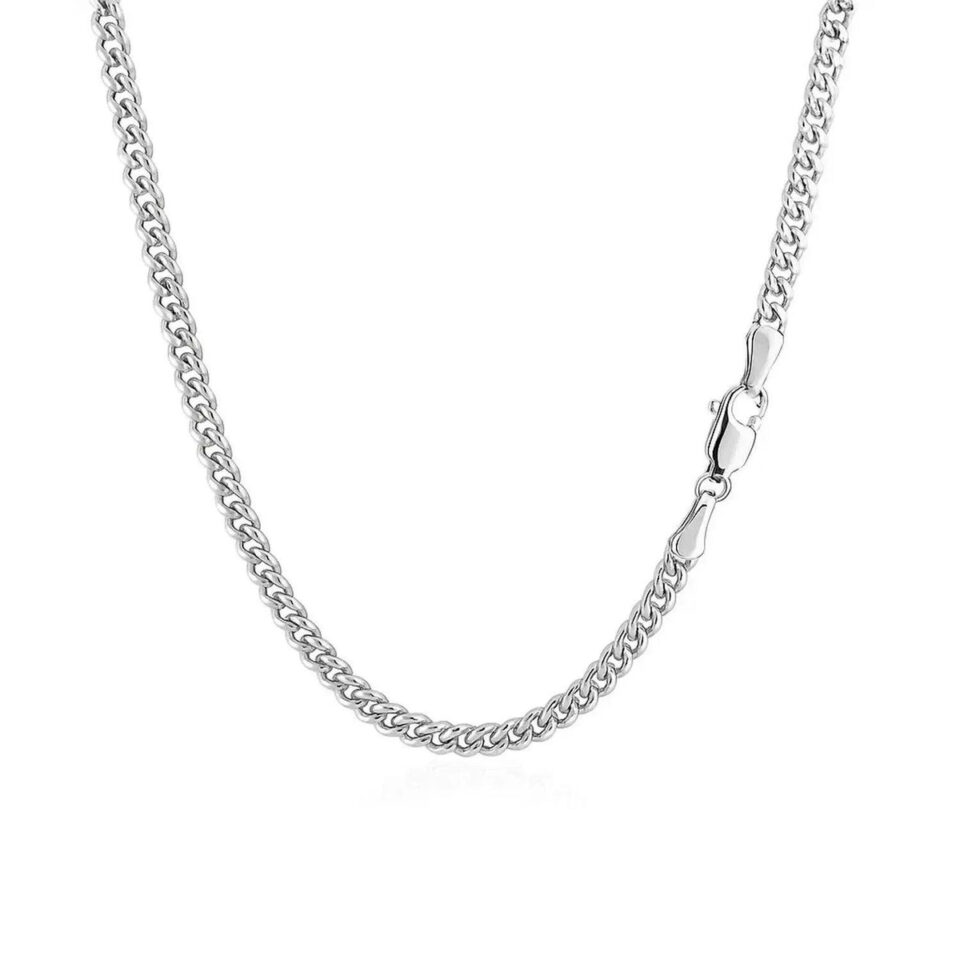2.80mm chain in solid 14K white gold, view 3