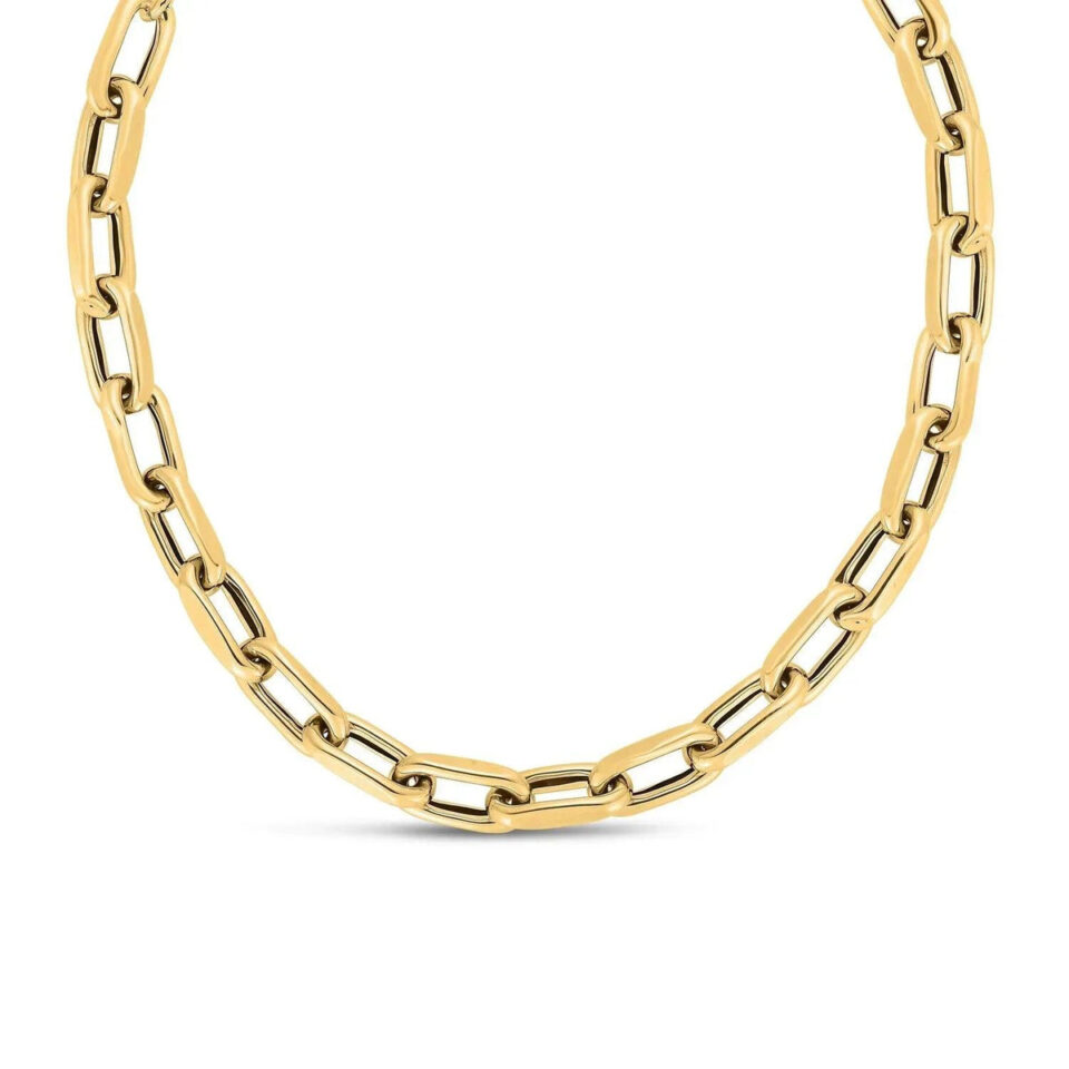 14K Yellow Gold Cable Necklace 9mm