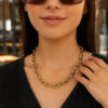 14K Yellow Gold Cable Necklace 9mm