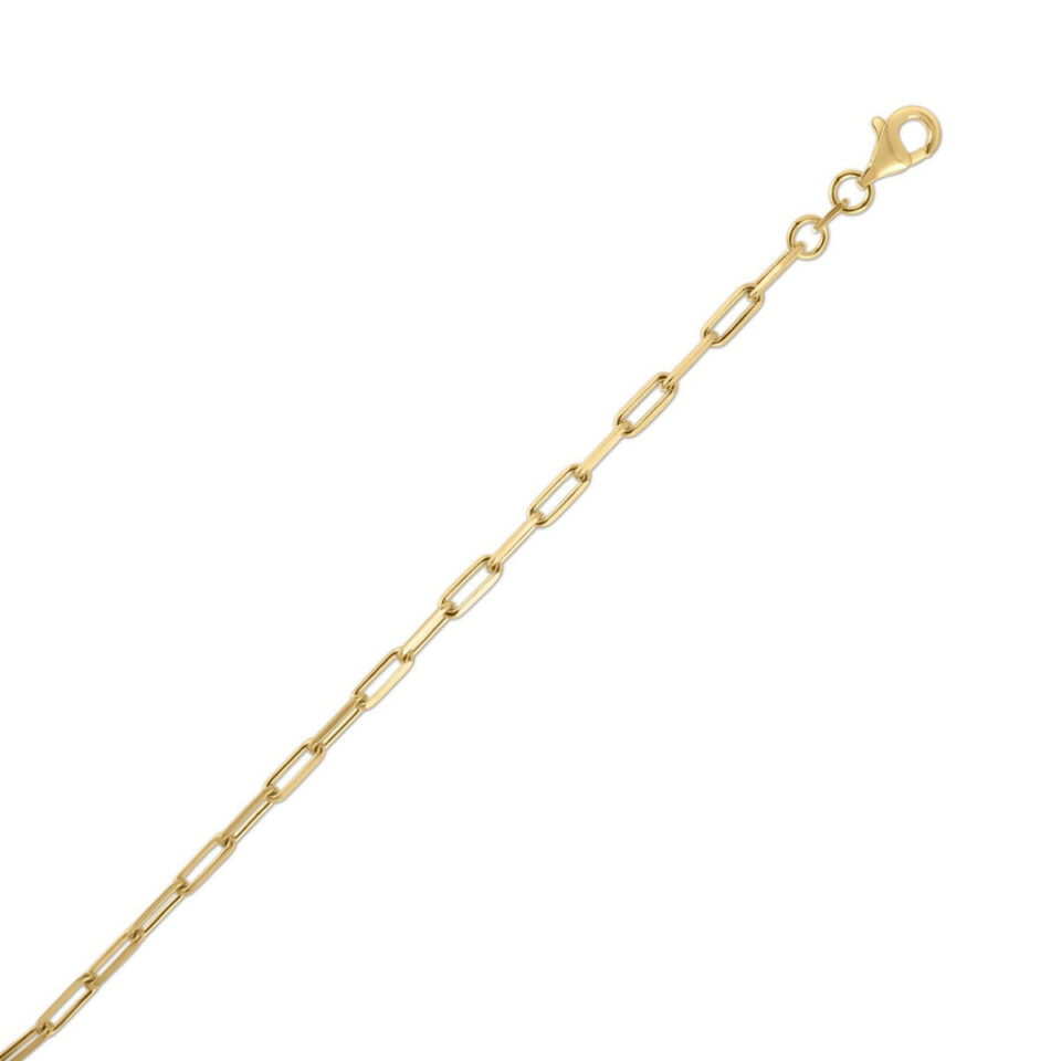 Sterling Silver, Gold Plated Paperclip Anklet