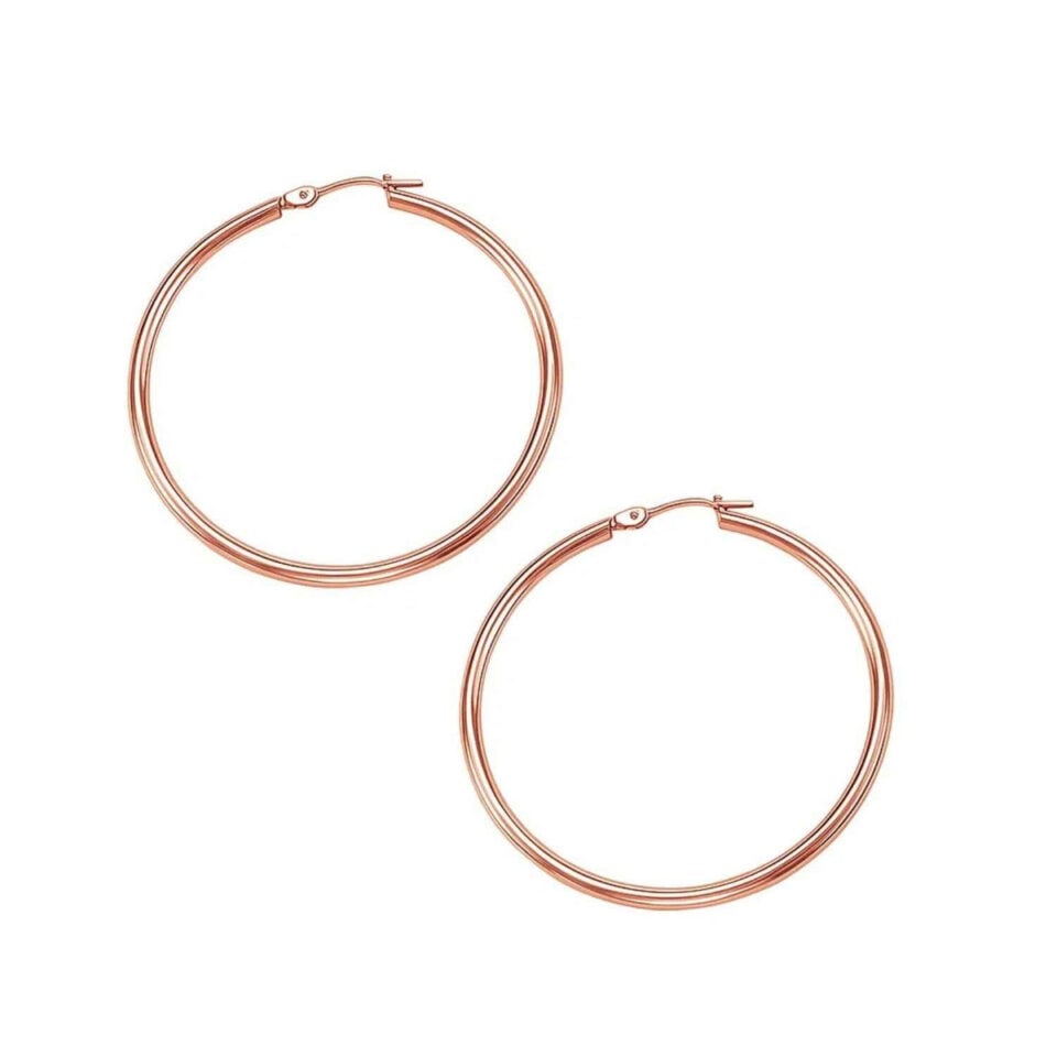 14K Rose Gold Hoop Earrings