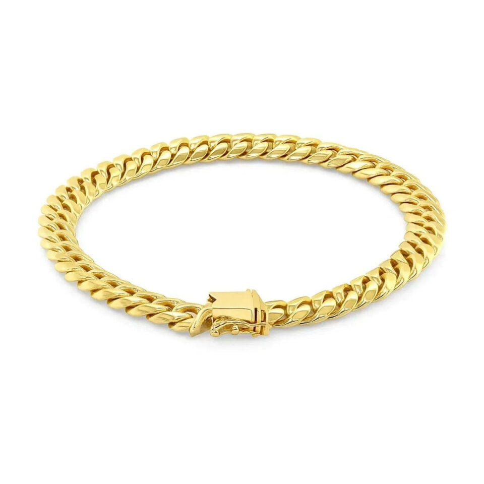 14K Yellow Gold Cuban Bracelet 8.20mm