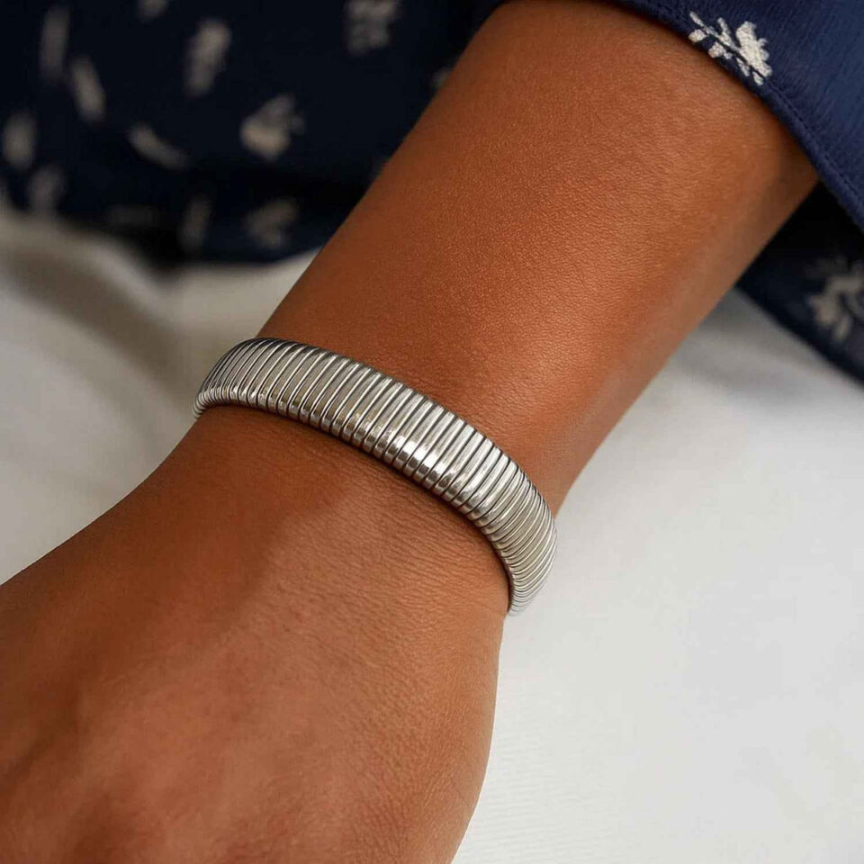 Sterling silver, rhodium plated bracelet 12.00mm, view 7