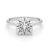 5 ct tw lab-grown diamond solitaire cushion ring in solid 14K white gold, engagement ring