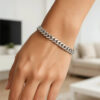 14K White Gold Cuban Bracelet