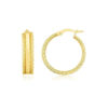 14K Yellow Gold Triple Row Hoop Earrings
