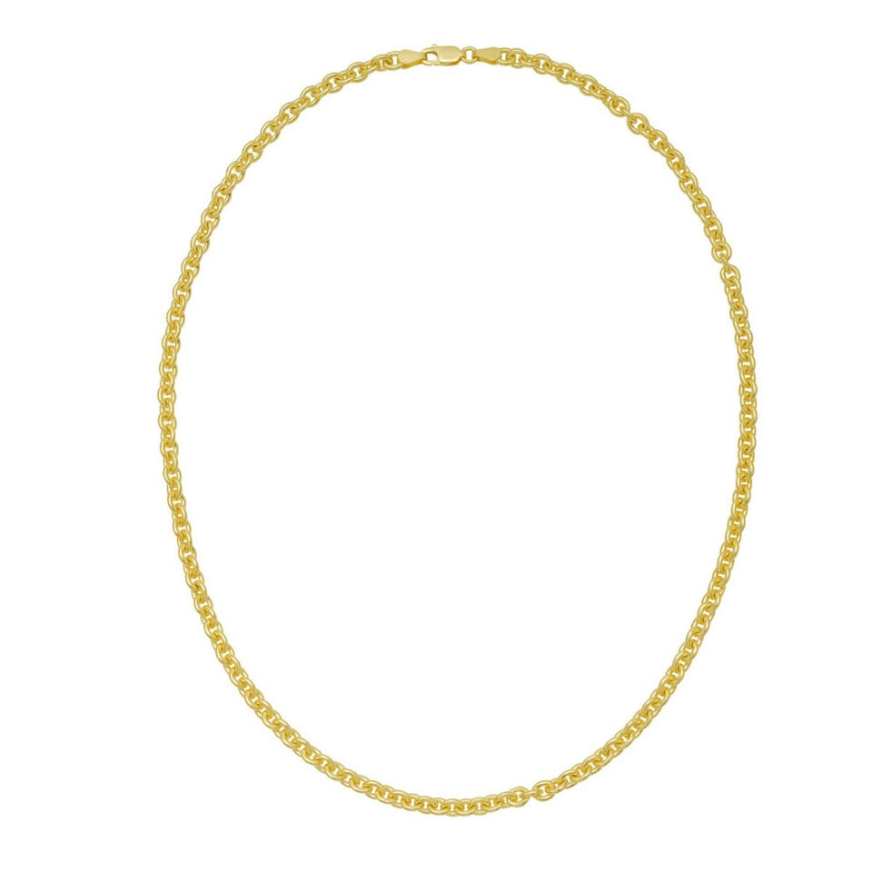 Sterling Silver, Gold Plated Rolo Chain 4.70mm