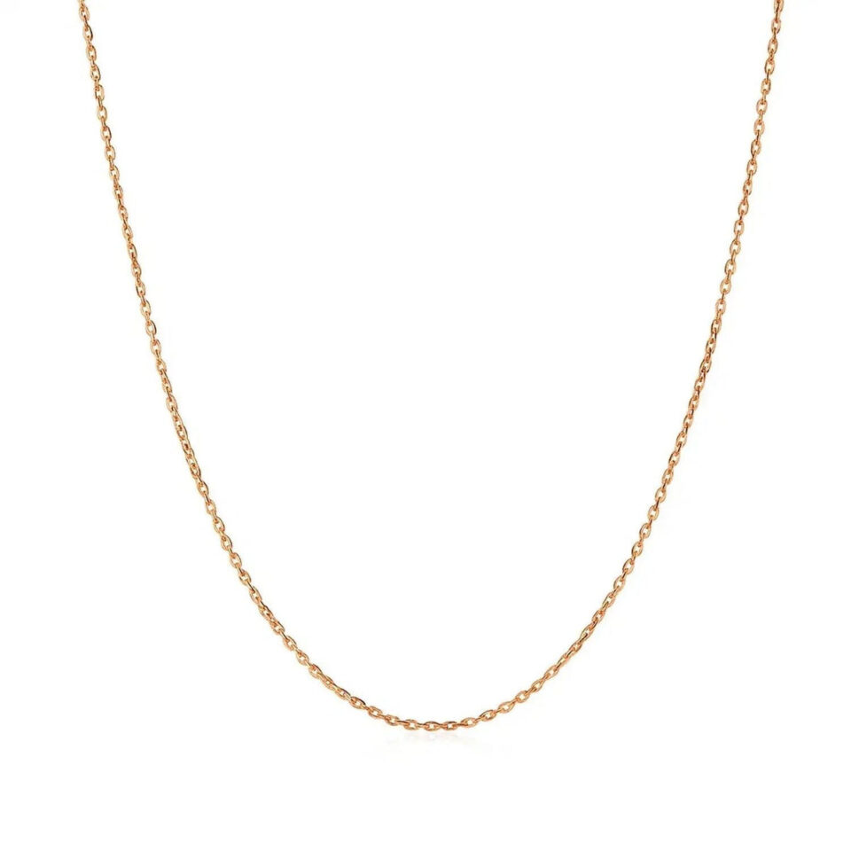 14K Rose Gold Cable Chain 0.68mm