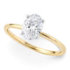 1 ct tw lab-grown diamond solitaire oval ring in solid 14K yellow gold, engagement ring, view 2