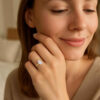 1 ct tw lab-grown diamond solitaire oval ring in solid 14K yellow gold, engagement ring, view 4