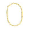 Extra wide paperclip chain necklace in solid 14K yellow gold