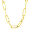 Extra wide paperclip chain necklace in solid 14K yellow gold, view 4