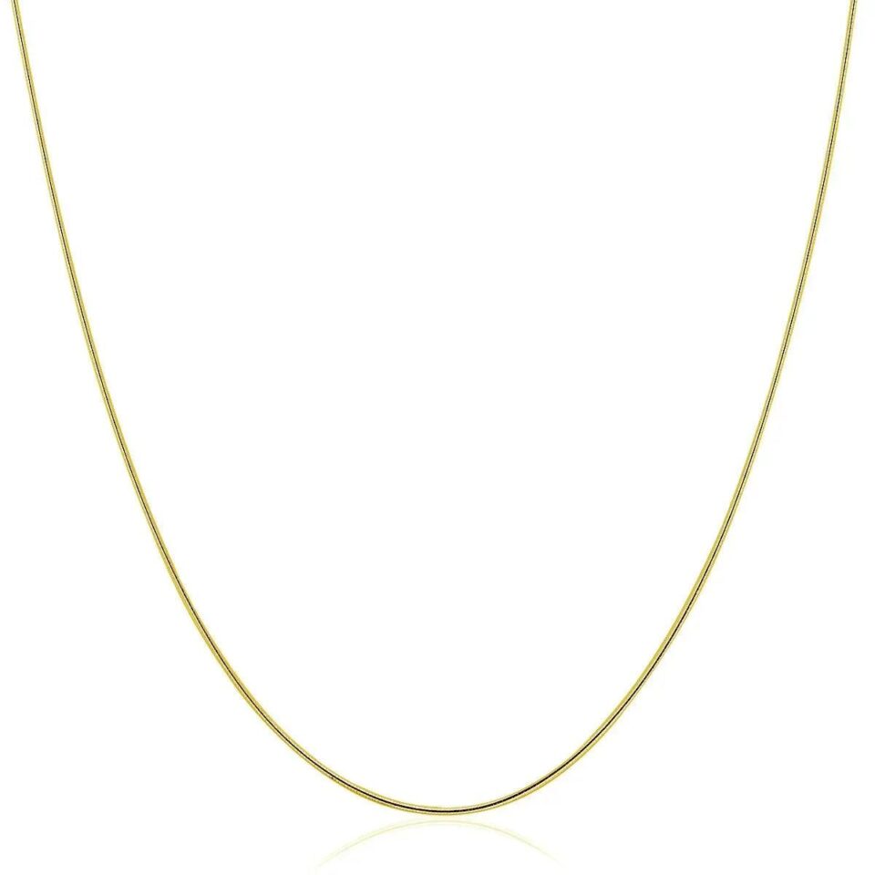 14K Yellow Gold Round Necklace Thin