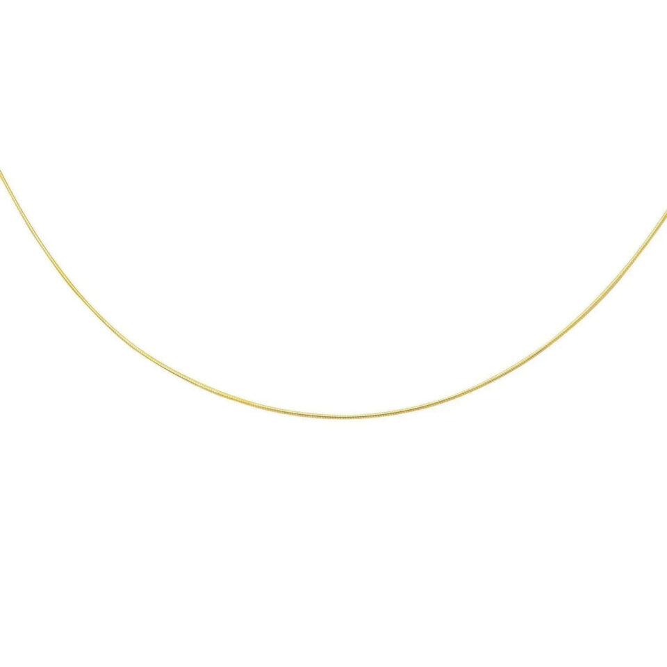 14K Yellow Gold Round Necklace Thin