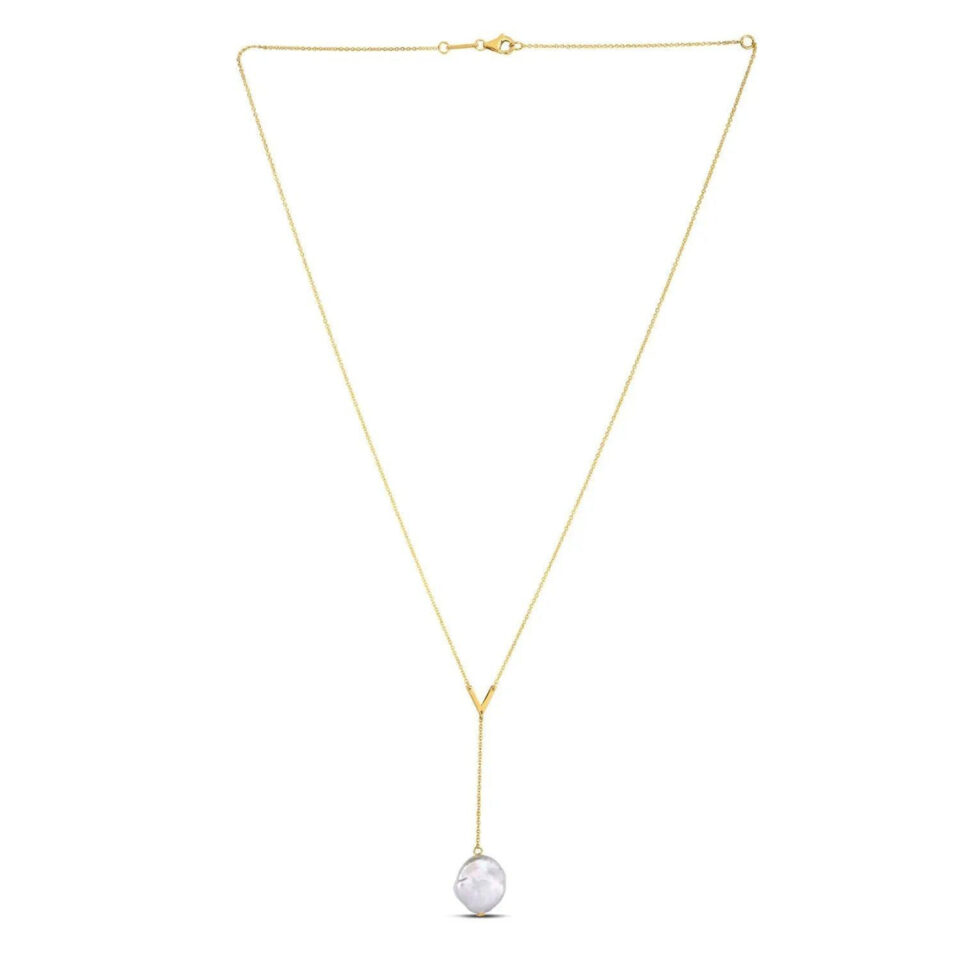 14K Yellow Gold Pearl Necklace Tesoro
