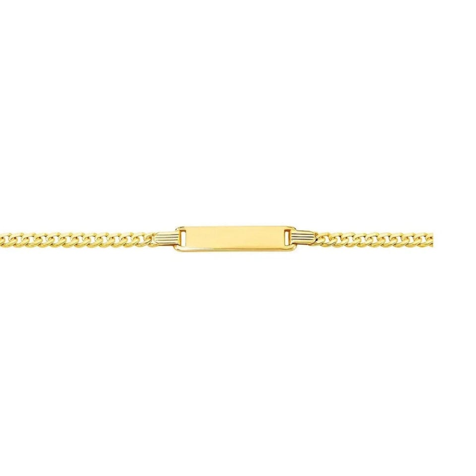 3.30mm curb bracelet in solid 14K yellow gold, view 3