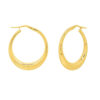 14K Yellow Gold Oval Electroform Hoop Earrings