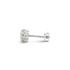 3 ct tw lab-grown diamond round stud earrings in solid 14K white gold, view 2