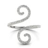 14K White Gold Lab-Grown Diamond Open Flourish Ring, 1/2 ct tw