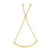 1 mm smooth curved bar and lariat bracelet in solid 14K yellow gold