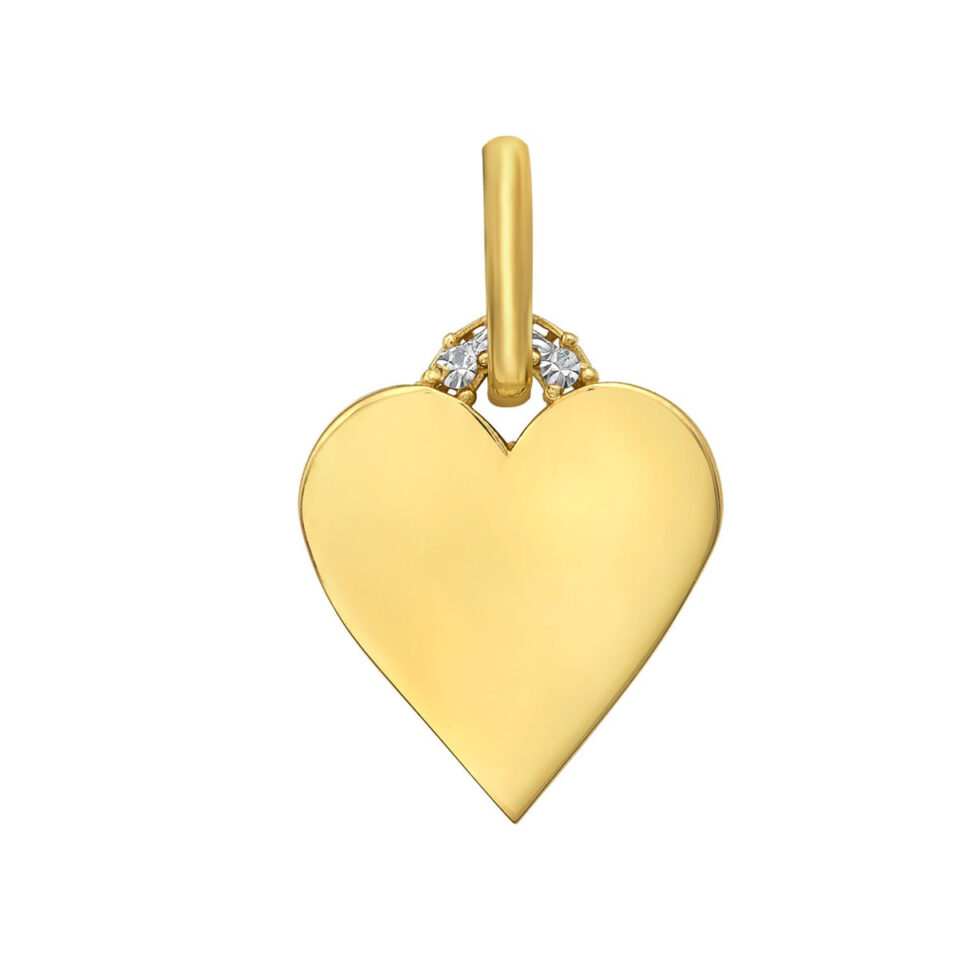14K Yellow Gold Polished Heart Charm Pendant