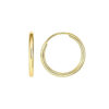 1.5x14mm polished hoop earrings in solid 10K yellow gold