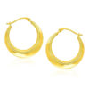 14K Yellow Gold Rope Round Hoop Earrings