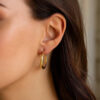 14K Yellow Gold Rope Round Hoop Earrings
