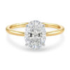 2 ct lab-grown diamond solitaire oval ring in solid 14K yellow gold, engagement ring